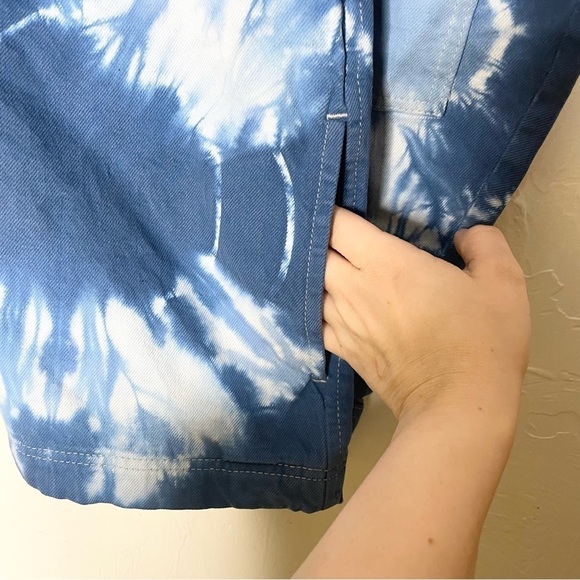 NWOT BDG Urban Outfitters Oversized Blue Denim Tie-Dye Jean Jacket Women’s XS - Picture 8 of 9